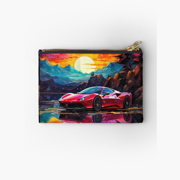Item preview,  Red Ferrari 458 In Watercolor Style, Sunset Reflections In Lake designed and sold by RevUpDesign.