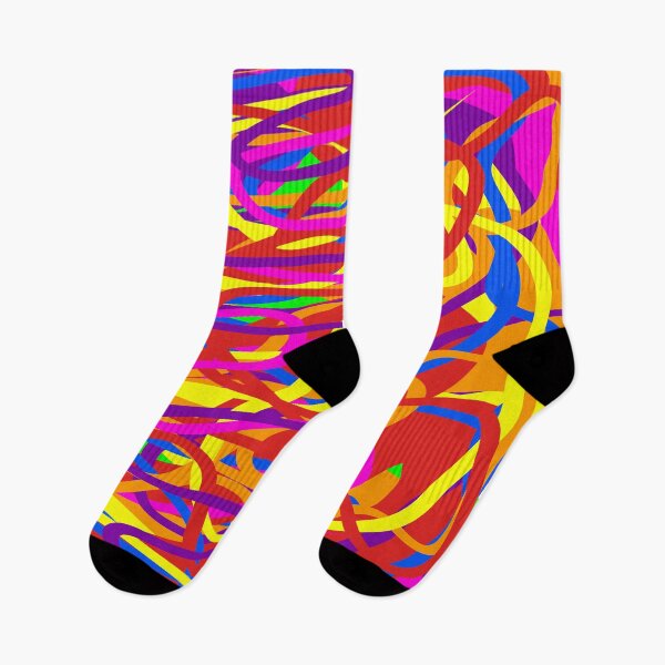 Artikelvorschau, Lustige Socken - Regenbogenwirbel entworfen und verkauft von Lians-Designs.