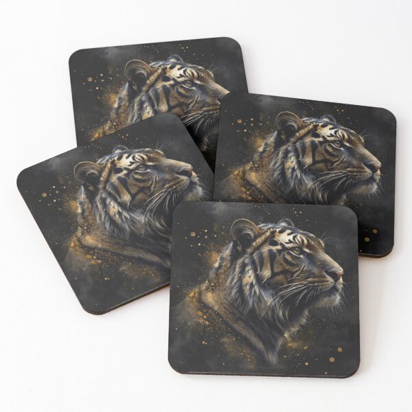 Item preview, Black and gold tiger art designed and sold by shokA Design.
