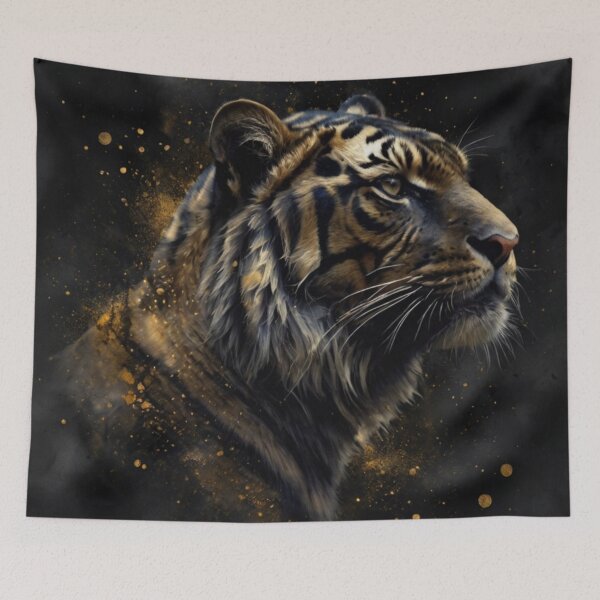 Item preview, Black and gold tiger art designed and sold by shokA Design.