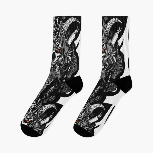 Item preview, Tattoo idea - Mystical demon with glowing red eyes designed and sold by My-Mystic-World.