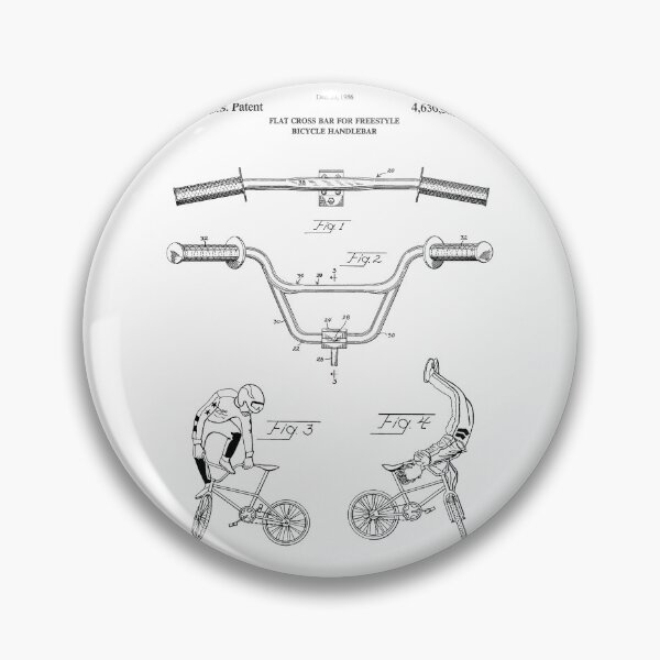 Item preview, BMX Bike Handlebar Patent With Flat Crossbar - December 23, 1986 - Black Version designed and sold by Aliasandco.