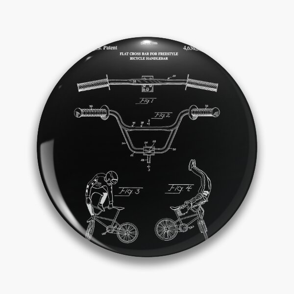 Item preview, BMX Bike Handlebar Patent With Flat Crossbar - December 23, 1986 - White Version designed and sold by Aliasandco.