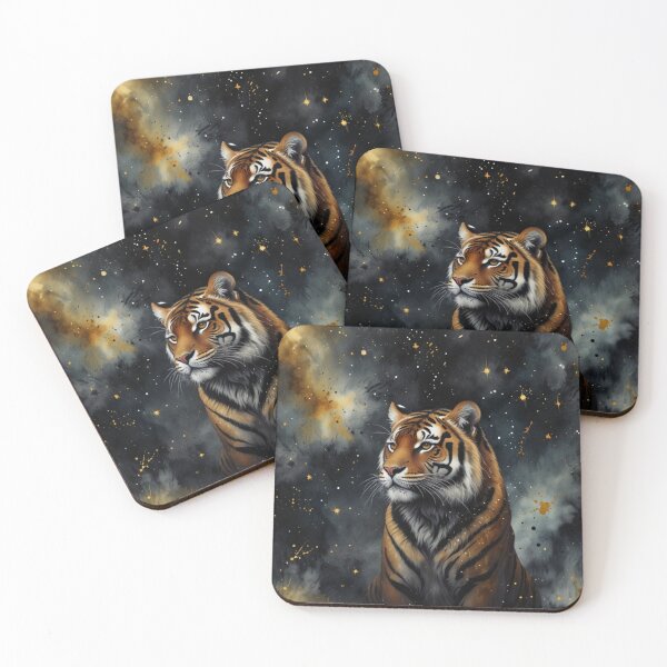 Item preview, Black and gold tiger art designed and sold by shokA Design.