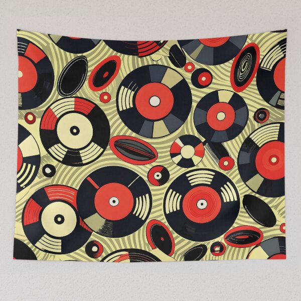 Aperçu de l'œuvre Rétro enregistre des motifs vintage  créée et vendue par BlackCatspet1.