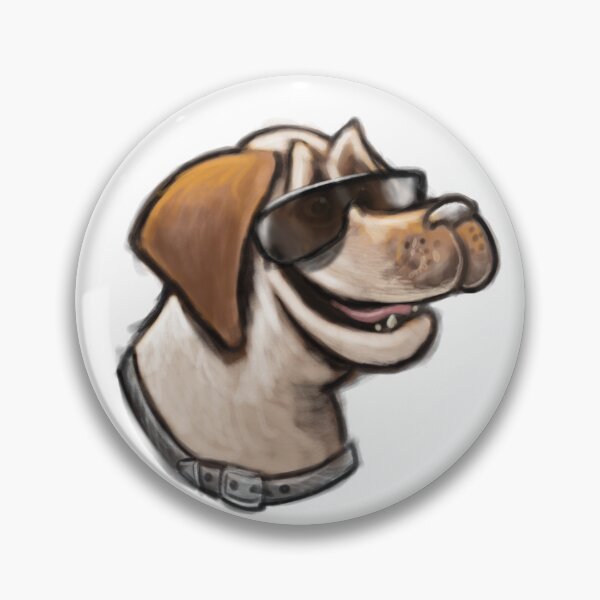 Artikelvorschau, Cremefarbener Labrador Retreiver mit Sonnenbrille Sticker entworfen und verkauft von CreateForDogs.