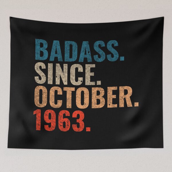 Item preview, Badass since October 1963 Vintage 1963 October birthday gift  designed and sold by Teelogic.