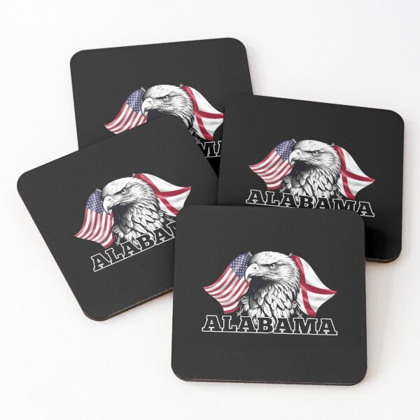 Item preview, Alabama State Flag, American Flag and Eagle designed and sold by REAL IRISH GIFTS.