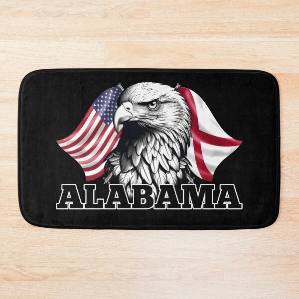 Item preview, Alabama State Flag, American Flag and Eagle designed and sold by REAL IRISH GIFTS.