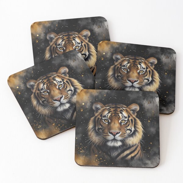 Item preview, Black and gold tiger art designed and sold by shokA Design.