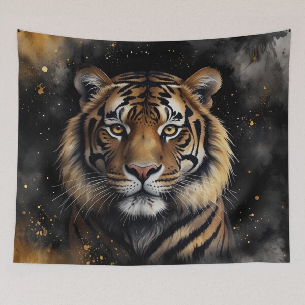 Item preview, Black and gold tiger art designed and sold by shokA Design.