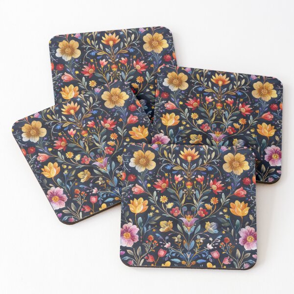 Item preview, Watercolor Floral Pattern on Dark Background designed and sold by brandway.