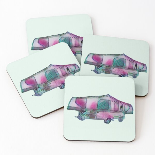 Item preview, Green and Pink Folding Caravan designed and sold by BeccaAelishe.