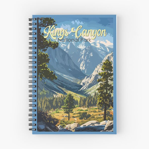 Artikelvorschau, Kings Canyon Nationalpark Illustration Reisekunst Vintage entworfen und verkauft von KrisSidDesigns.
