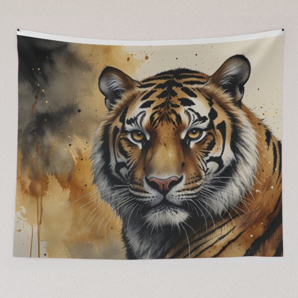 Item preview, Black and gold tiger art designed and sold by shokA Design.