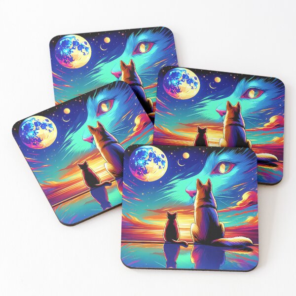 Item preview, Friendship Under the Moon: Dog and Cat United in a Magical Moment designed and sold by 0penvimark.