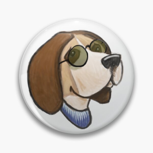 Item preview, Cara de dibujos animados de un perro Beagle con gafas de sol Pegatina designed and sold by CreateForDogs.