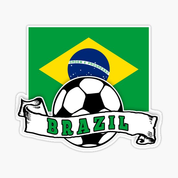 Brasil Soccer Flag Team Brazil Support Gift Sticker for Sale by