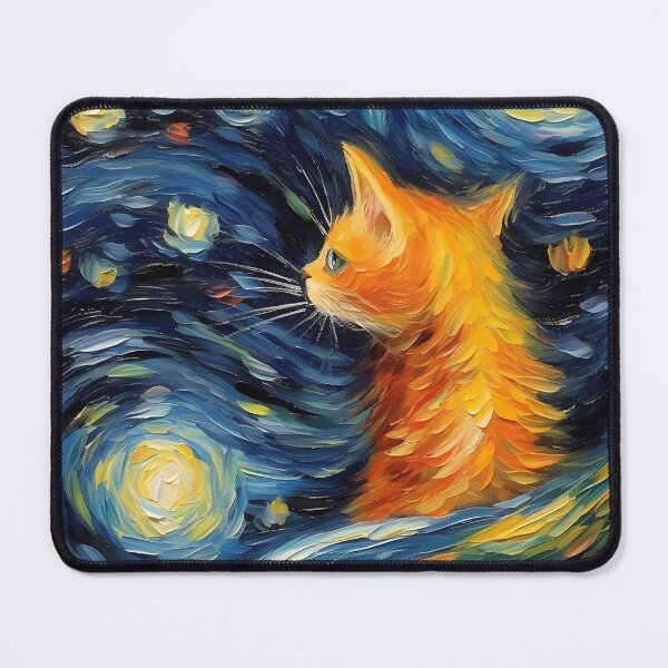 Item preview, Expressive Cat in Starry Night designed and sold by ImageTcraft.