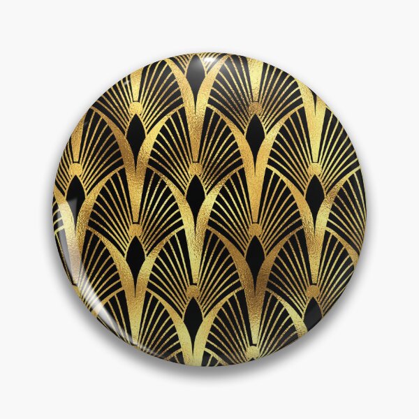 Item preview, Art Deco Golden Ombre Hues Pattern On Black designed and sold by DEC02.