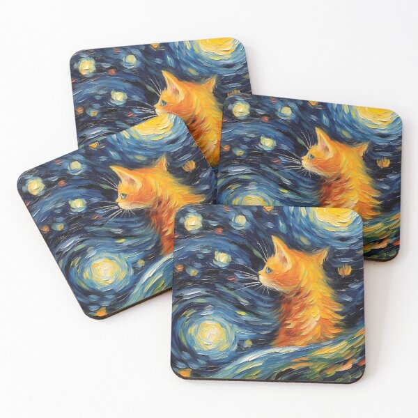 Item preview, Expressive Cat in Starry Night designed and sold by ImageTcraft.