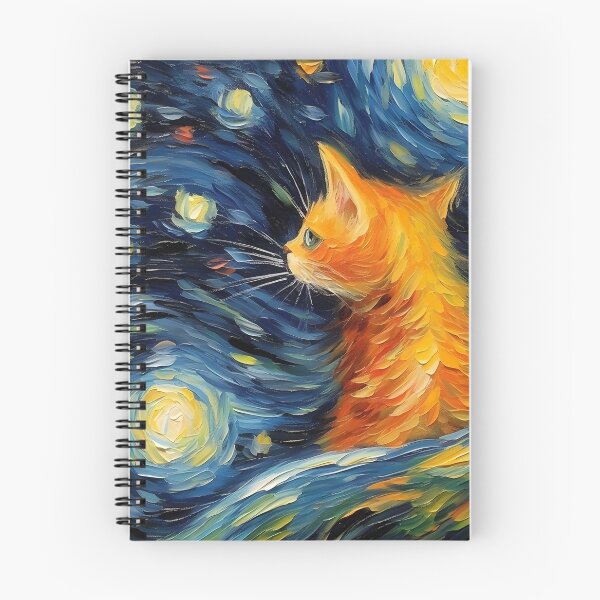 Item preview, Expressive Cat in Starry Night designed and sold by ImageTcraft.