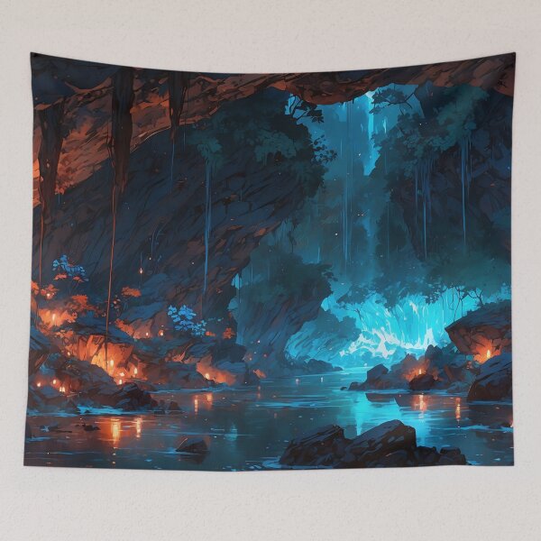 Item preview, Enchanted Blue Grotto A Magical Subterranean Escape designed and sold by ArtComixHaven.