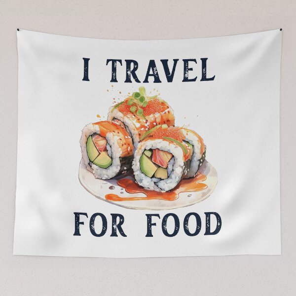 Item preview, Vintage I Travel for Food - Minimal Retro Sushi for Foodies and Travelers designed and sold by pod24.