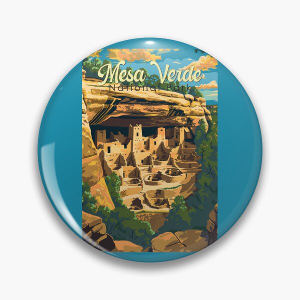 Item preview, Mesa Verde National Park Illustration Travel Art Vintage designed and sold by KrisSidDesigns.