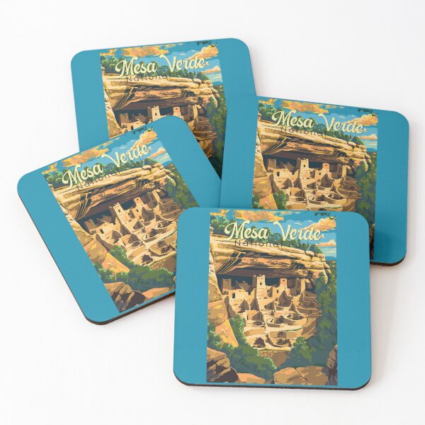 Item preview, Mesa Verde National Park Illustration Travel Art Vintage designed and sold by KrisSidDesigns.