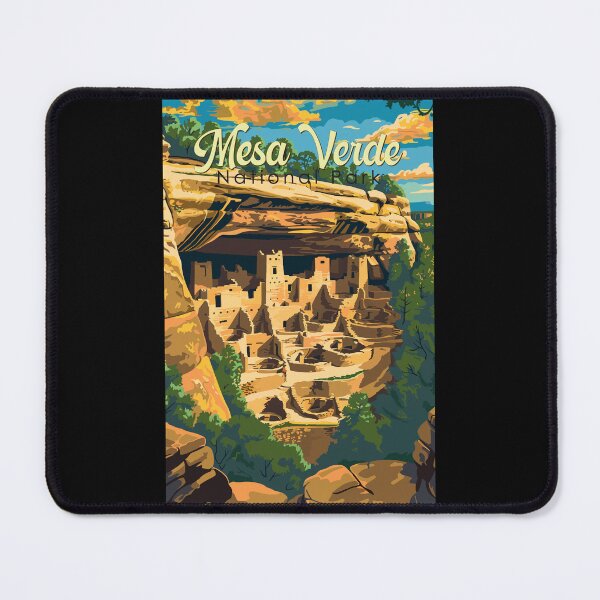Item preview, Mesa Verde National Park Illustration Travel Art Vintage designed and sold by KrisSidDesigns.