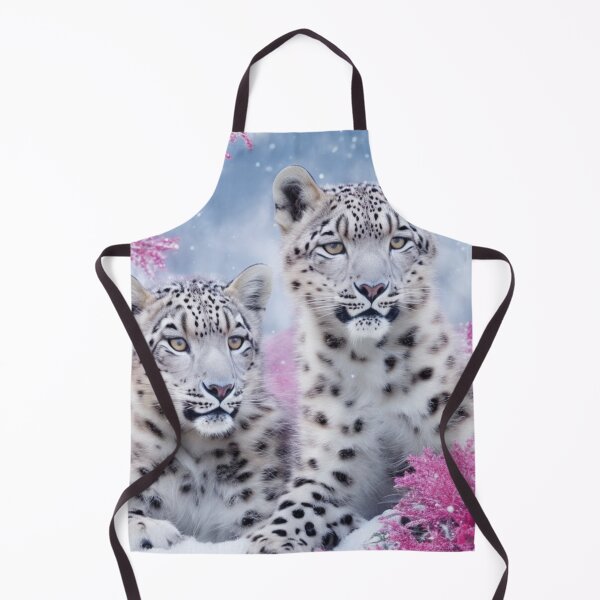 Item preview, Christmas Snow Leopards | Pink Outdoor Scene designed and sold by PinkGoddessLove.