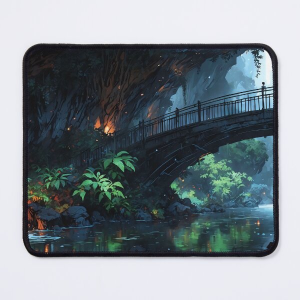 Item preview, Ethereal Light Cascades Through Mystical Jungle Grotto designed and sold by ArtComixHaven.