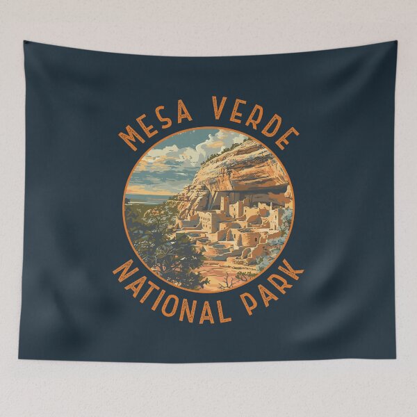 Item preview, Mesa Verde National Park Retro Distressed Circle designed and sold by KrisSidDesigns.