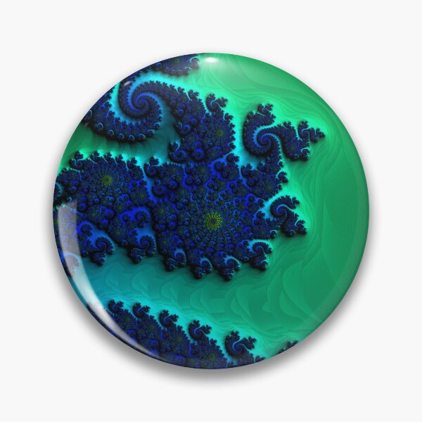 Item preview, Mandelbrot 51 - Vivid, blue-green spirals intertwined with twisting, vibrant teal-cyan background designed and sold by Draeger0.