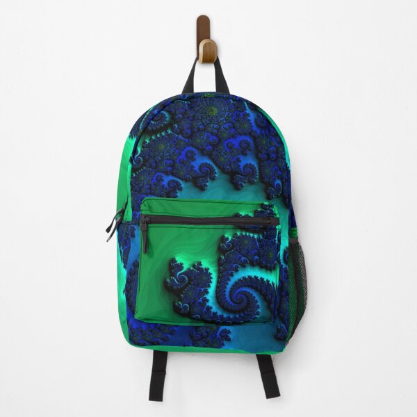 Item preview, Mandelbrot 51 - Vivid, blue-green spirals intertwined with twisting, vibrant teal-cyan background designed and sold by Draeger0.