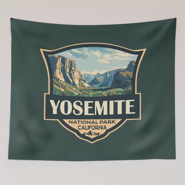 Item preview, Yosemite National Park Illustration Retro Badge designed and sold by KrisSidDesigns.