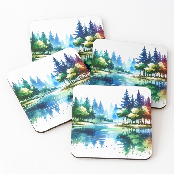 Item preview, Watercolor Serene Lake designed and sold by InsanseCreation.