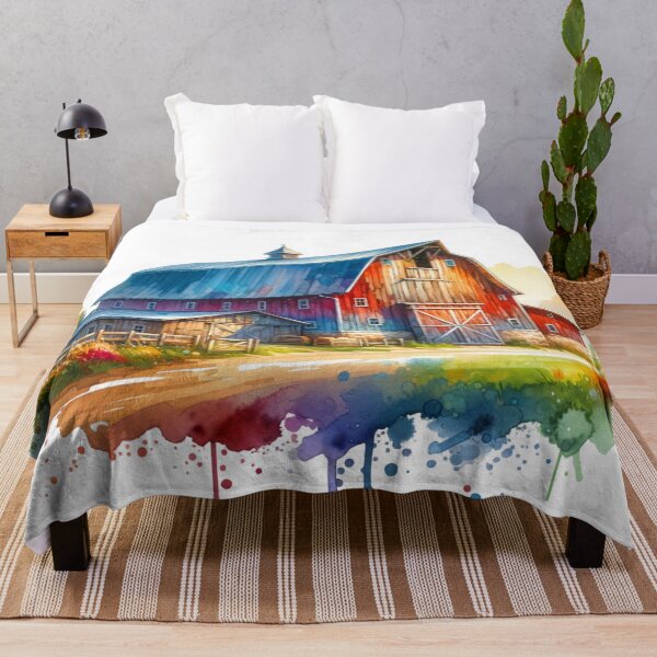 Item preview, Watercolor Rustic Barn Countryside designed and sold by InsanseCreation.