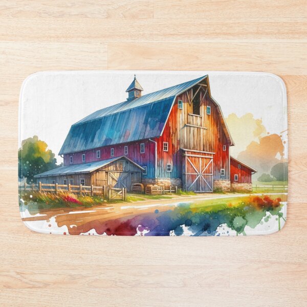Item preview, Watercolor Rustic Barn Countryside designed and sold by InsanseCreation.