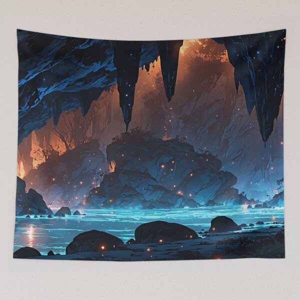 Item preview, Mystic Caverns Ethereal Glow from an Enchanted Night designed and sold by ArtComixHaven.