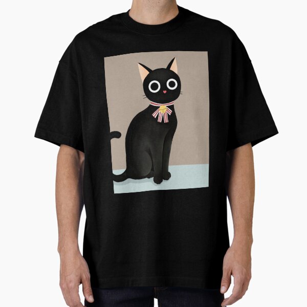 Item preview, Black Cat So Cute on grey wallpaper designed and sold by MayMayna.
