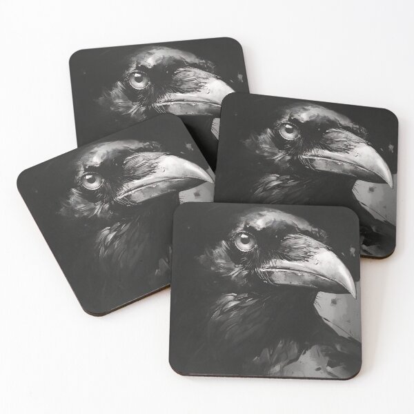 Item preview, Black and white Raven pencil drawing designed and sold by Pencil-Art.