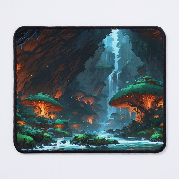 Item preview, Enchanted Forest Sanctuary A Luminous Waterfall Haven designed and sold by ArtComixHaven.