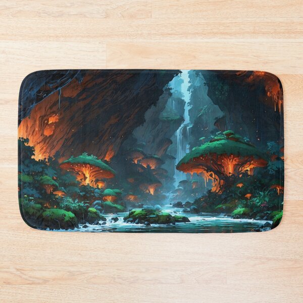 Item preview, Enchanted Forest Sanctuary A Luminous Waterfall Haven designed and sold by ArtComixHaven.