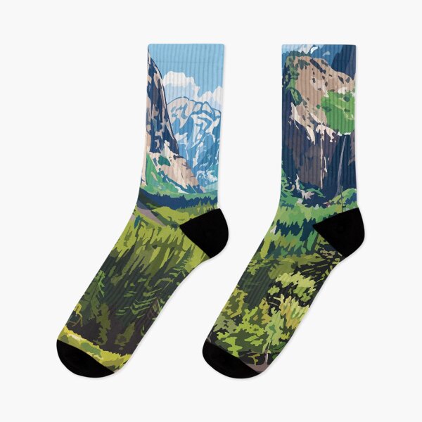 Item preview, Yosemite National Park Illustration Travel Art Vintage designed and sold by KrisSidDesigns.