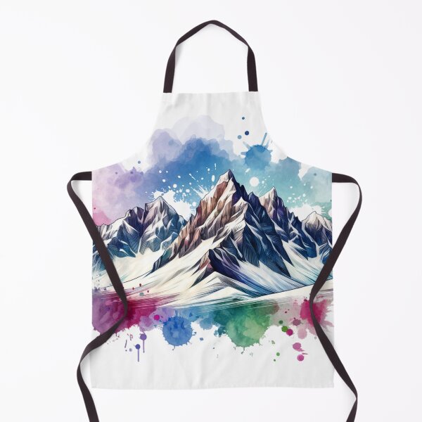 Item preview, Watercolor Mountain Range snow covered designed and sold by InsanseCreation.