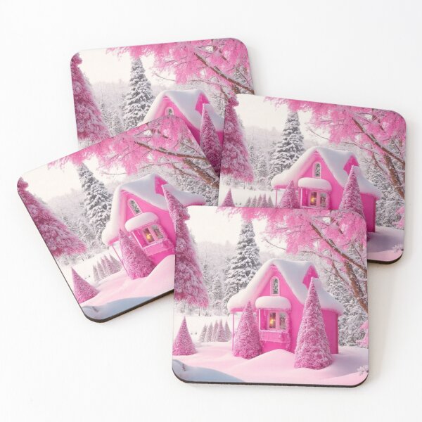 Item preview, Cozy Pink Christmas Cottage | Pink aesthetic designed and sold by PinkGoddessLove.
