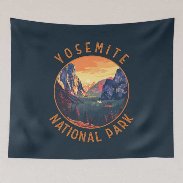 Item preview, Yosemite Sunset National Park Retro Distressed Circle designed and sold by KrisSidDesigns.