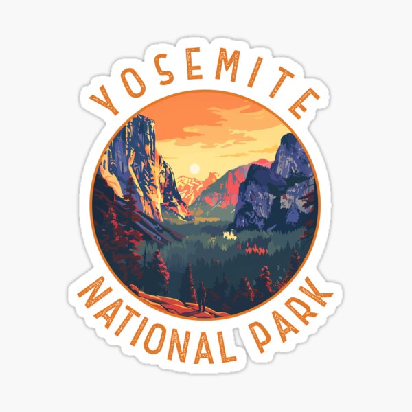 Item preview, Yosemite Sunset National Park Retro Distressed Circle designed and sold by KrisSidDesigns.